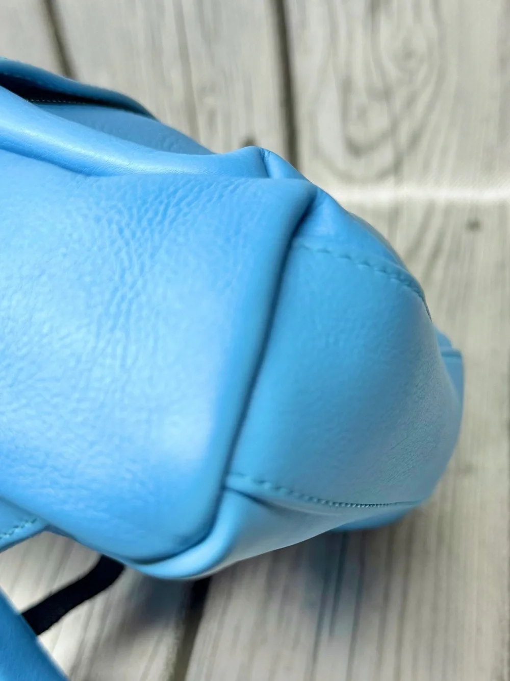 PRE LOVED Balenciaga B Logo XXS Blue Soft leather Backpack